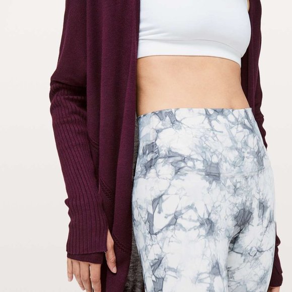 Lululemon Call In Cozy Wrap Burgundy Long Line Cardigan Size 2 - Picture 4 of 10